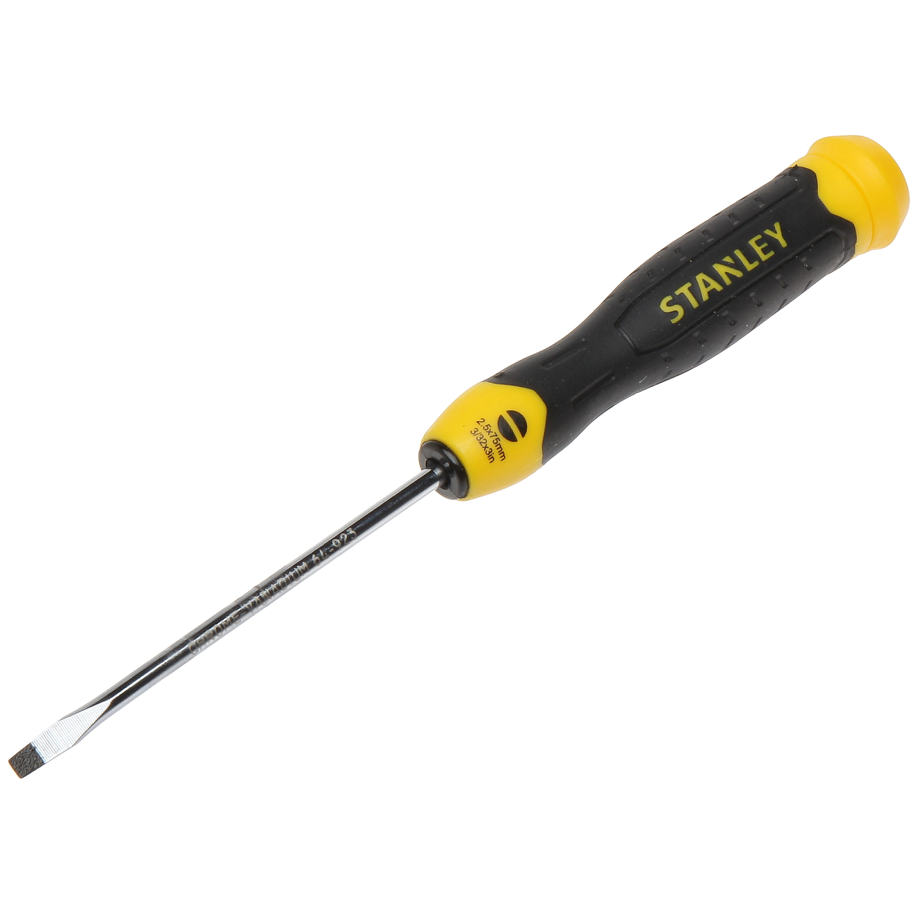 Stanley 0-64-923 CushionGrip™ lapos csavarhúzó párhuzamos éllel, 2.5 x 75 mm (bliszteres) termék fő termékképe