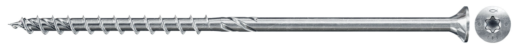 Fischer PowerFast FPF II CTP 10.0 x 400 BC 50 süllyesztett fejű, kékre horganyzott részmenetes szerkezetépítő csavar TX behajtással, 50 db/csomag termék fő termékképe